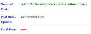 AAICLAS Security Screener Recruitment Online From 2023