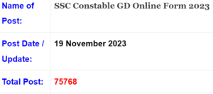 ssc constable gd recruitment 2023